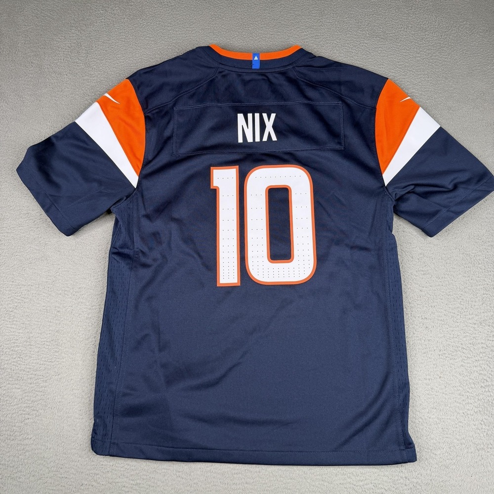 Bo Nix Jersey Boys Large Denver Broncos Blue NFL Football Game Alt Nike 10 14/16